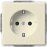 Розетка с заземлением без рамки ABB Solo/Future 1-м. шторки слоновая кость картинка